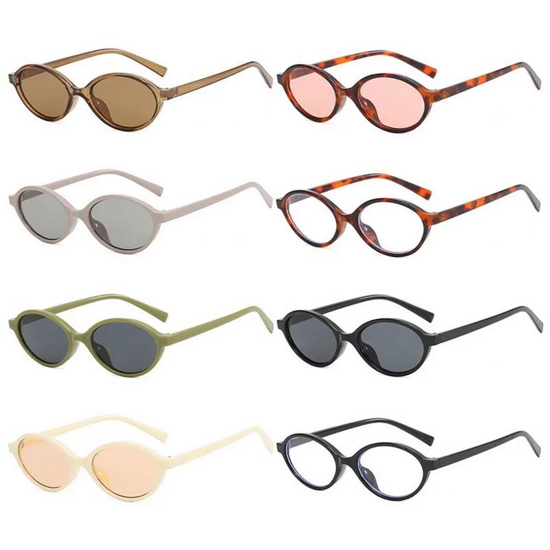 Sexy Small Oval Leopard Sunglasses Women Lovely Ins No Makeup Plain Glasses Frame Men Eyewear Cute Decorative Computer Glasses