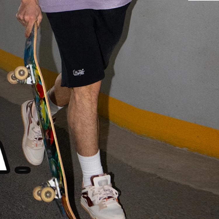 Li-Ning X Disney Oswald Series SS23 Casual Elastic Waist Shorts Men Bottoms Black AKST309-2