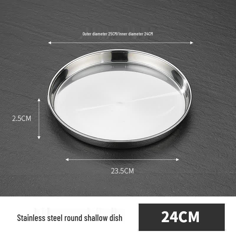 ZLIII Stainless Steel Shallow Round Plate