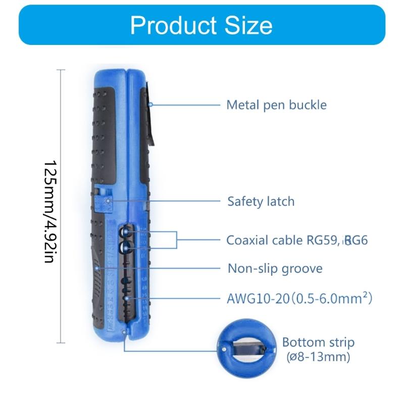 High Strength Alloy Pen Style Wire Stripper with Ergonomic Handle for Electricians and DIY Enthusiasts Automotive Repair