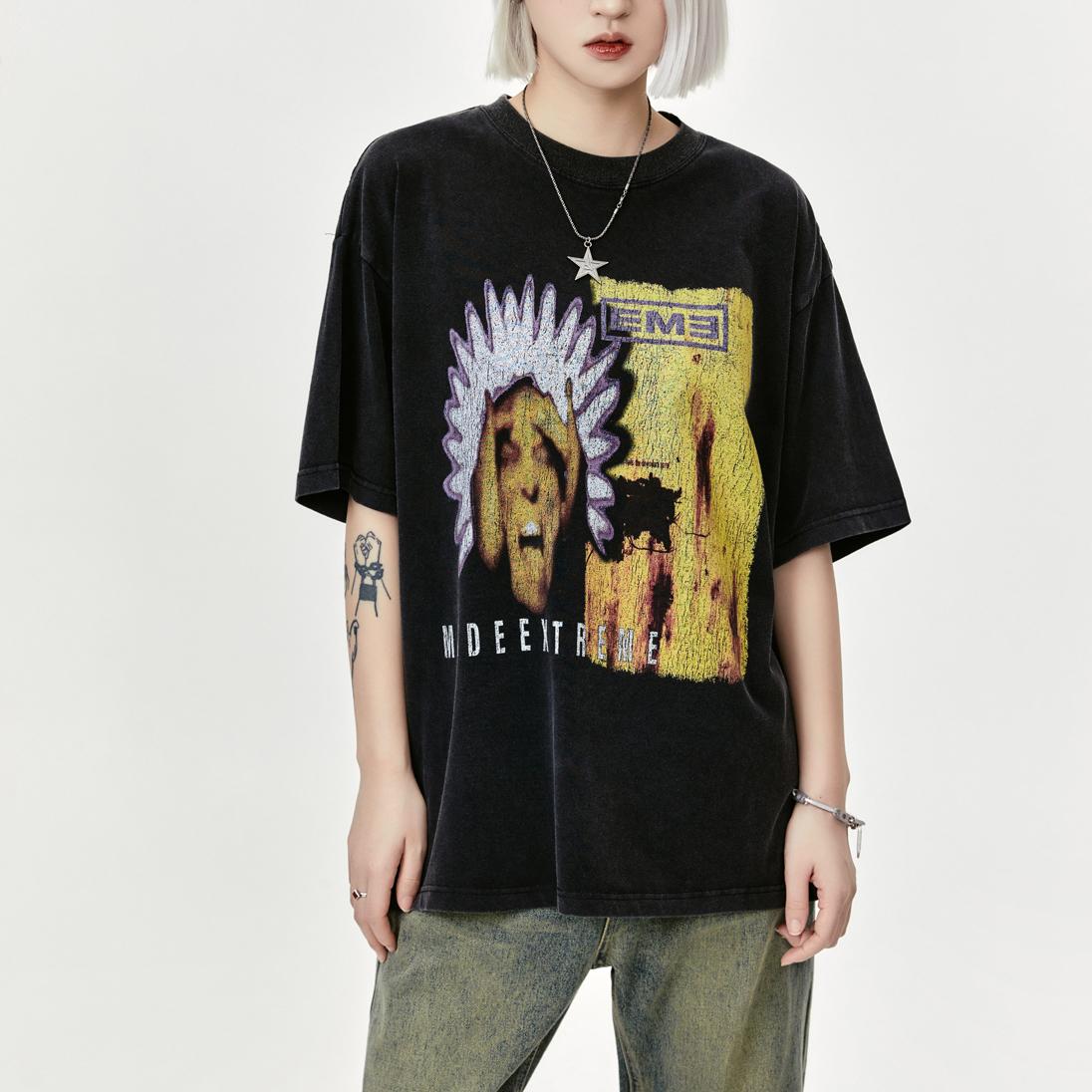 Уличная одежда с обеих сторон Забавная футболка унисекс с аниме-графикой Хлопчатобумажная — фото 3