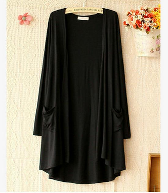 

Женский модальный кардиган на весну/лето - Длинный рукав, средней длины, большого размера, свободный, легкий, защита от солнца для пляжа или комфорта в помещении с кондиционером. One Size