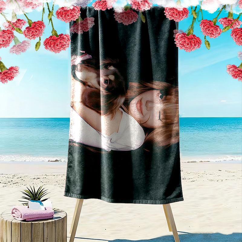 LISA Print Beach Towel, Large Soft Quick Dry Towel for Beach Camping Swimming