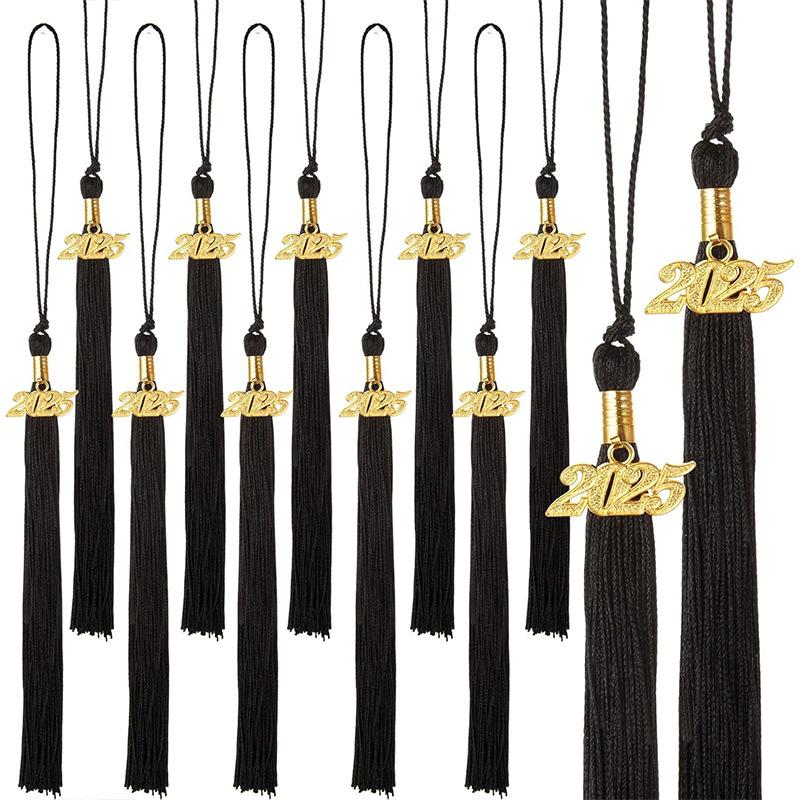 10Pcs Graduation Tassel with Date Mortarboard Tassel Fringe for Graduation Party Decorations Accesorios Graduation Hat Tassel