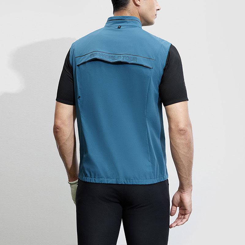 FILA Golf Series Logo Print Stand Collar Golf Elite Woven Vest Men vest Loco-Blue A11M415704F-DG