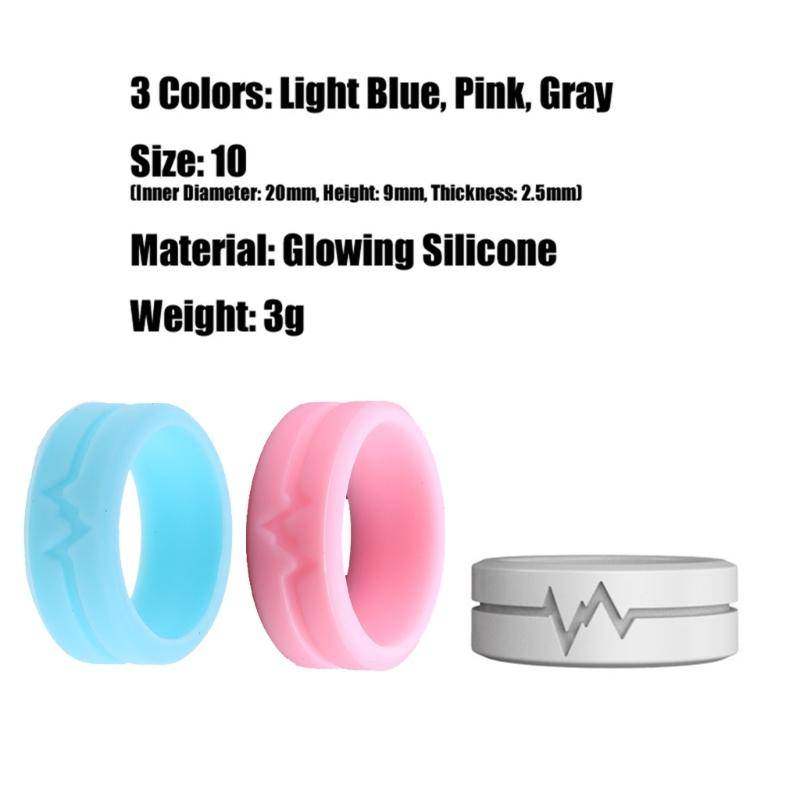 Silikonový kroužek svítící ve tmě Dámský snubní prsten pro přežití v přírodě Světelný kroužek Trendové šperky pro ženy muže
