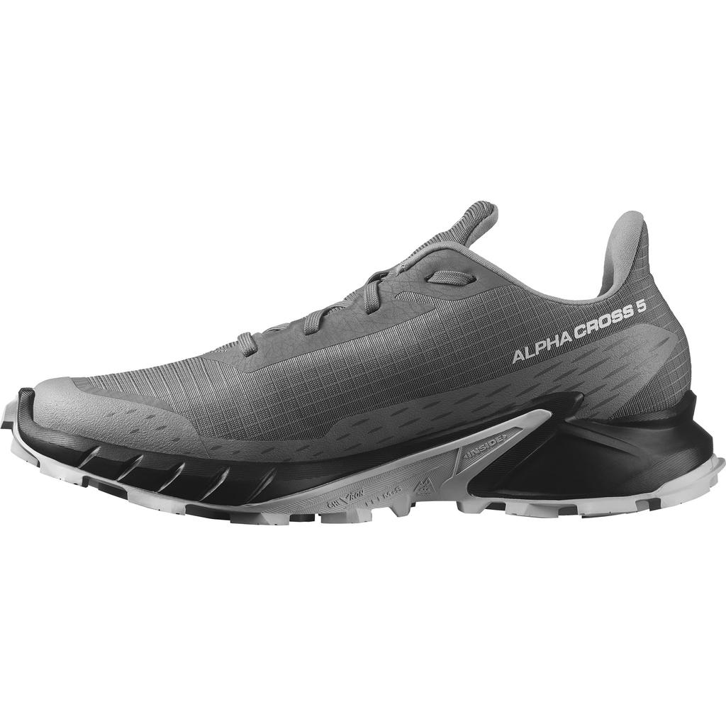 Salomon ALPHACROSS 5 Trail Running Size Men's Shoes, Pewter/Black/Ghost Gray, 27.5cm