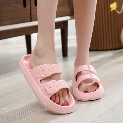 Fashion Shevalues New Women's Slippers With Adjustable Double Buckle Leisure Concise Women's Sandals EVA Platform Outdoor Beach Slippers