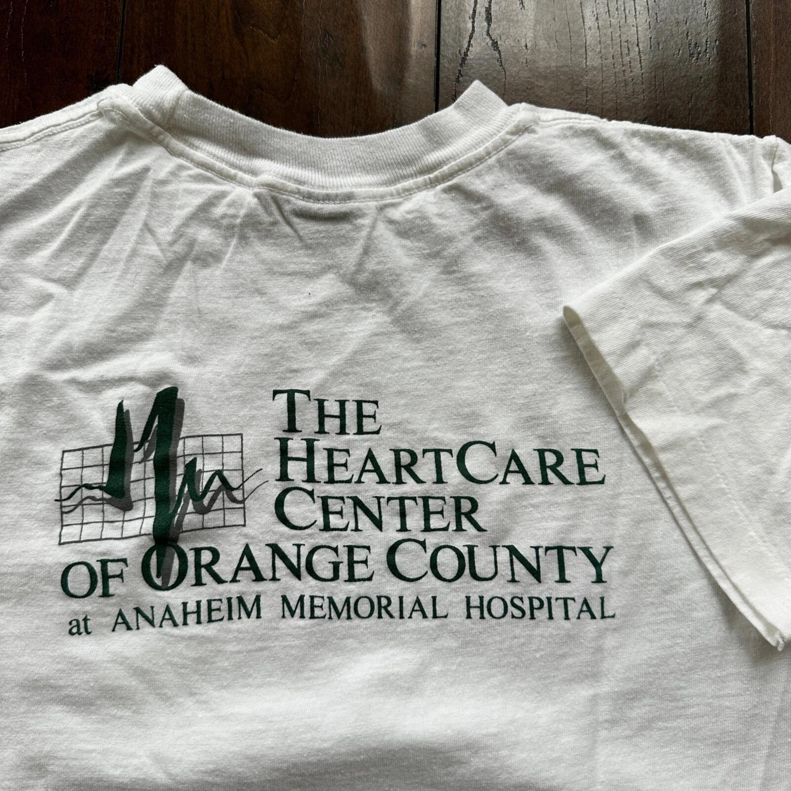 Nurse Medical Rehab Vintage T Shirt Hospital Human Care Love Orange County S