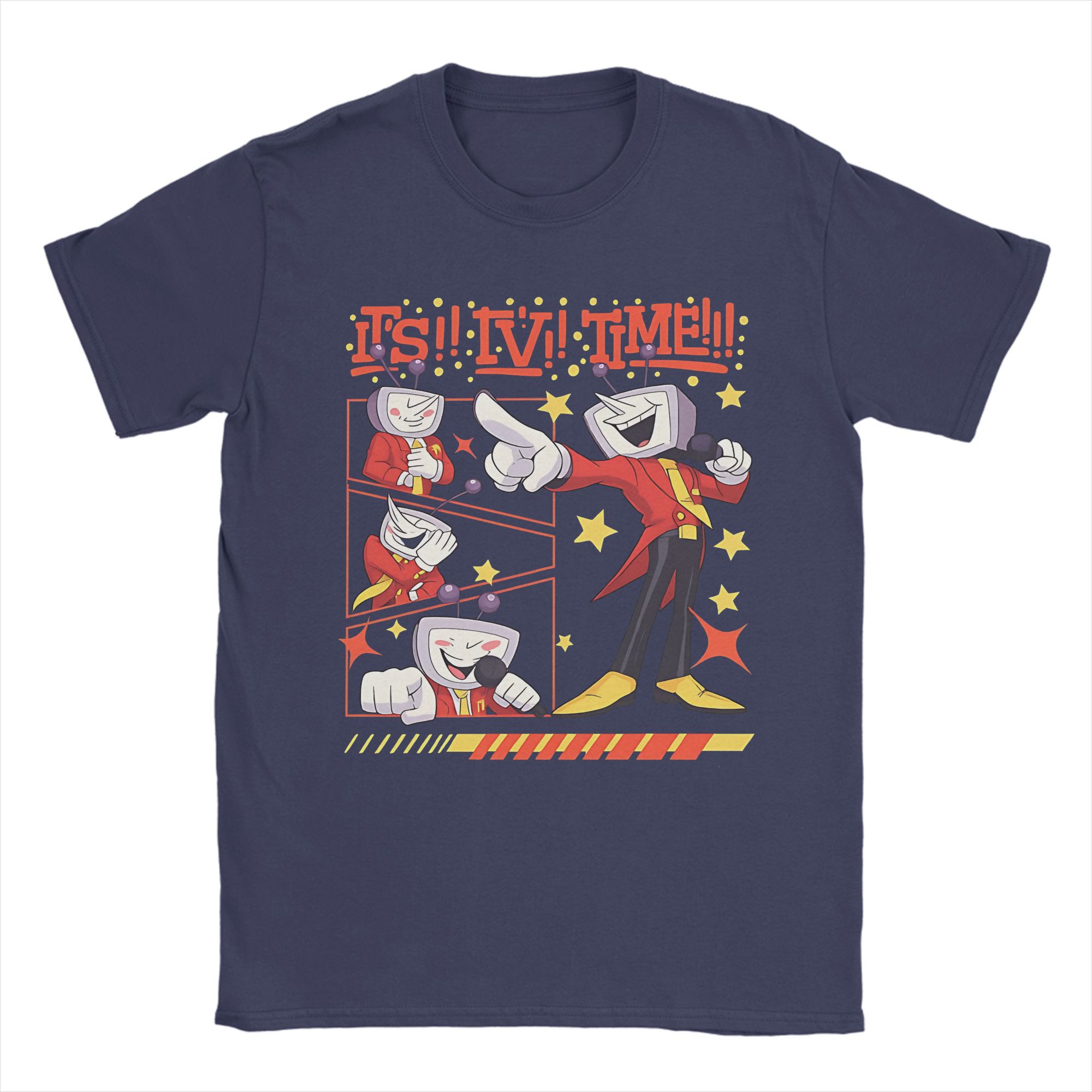 

Tenna Deltarune Game It s TV Time Meme T Shirt for Men 100% Cotton Crazy T-Shirts Round Collar Tee Shirt Clothing Gift 4XL