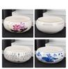 Large Chinese Style Blue and White Porcelain Tea Wash Basin and Cup Washer with Lan Ting Xu Calligraphy - Retro Ceramic Brush Washer