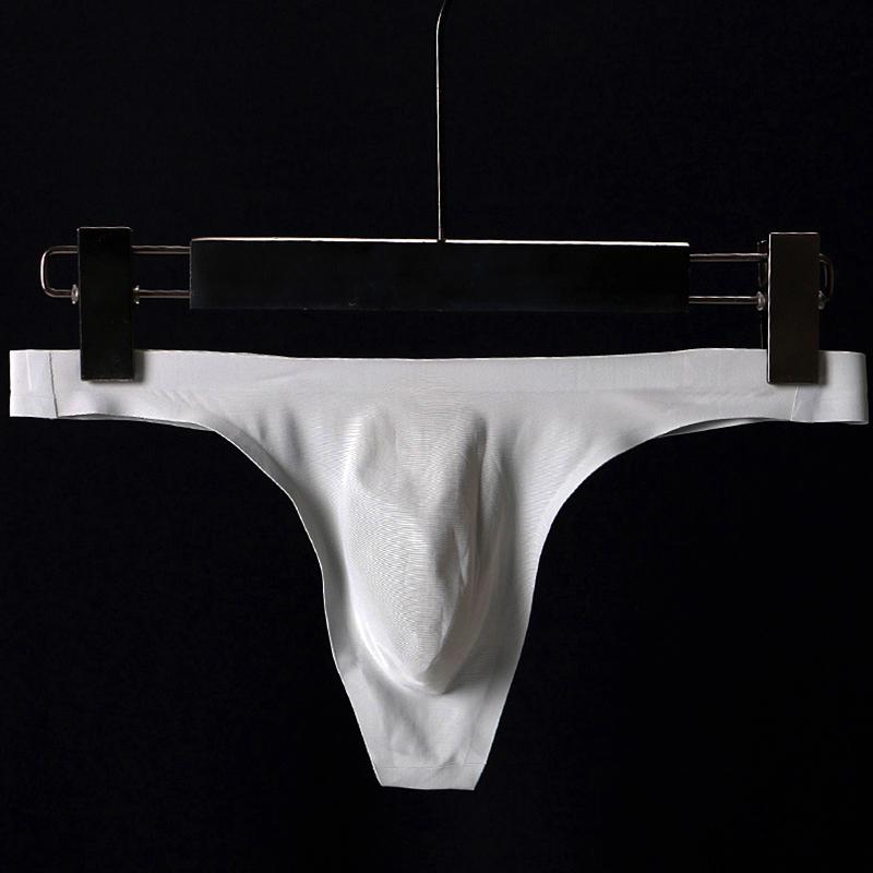 1Pc Thong Seamless Men Sexy G-strings Ultra-thin Briefs Underwear Ice Silk