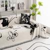Nordic Butterfly Floral Print Soft Sofa Towel Blankets Outdoor Camping Picnic Large Blanket Leisure Towel White Travel Sofa Mat