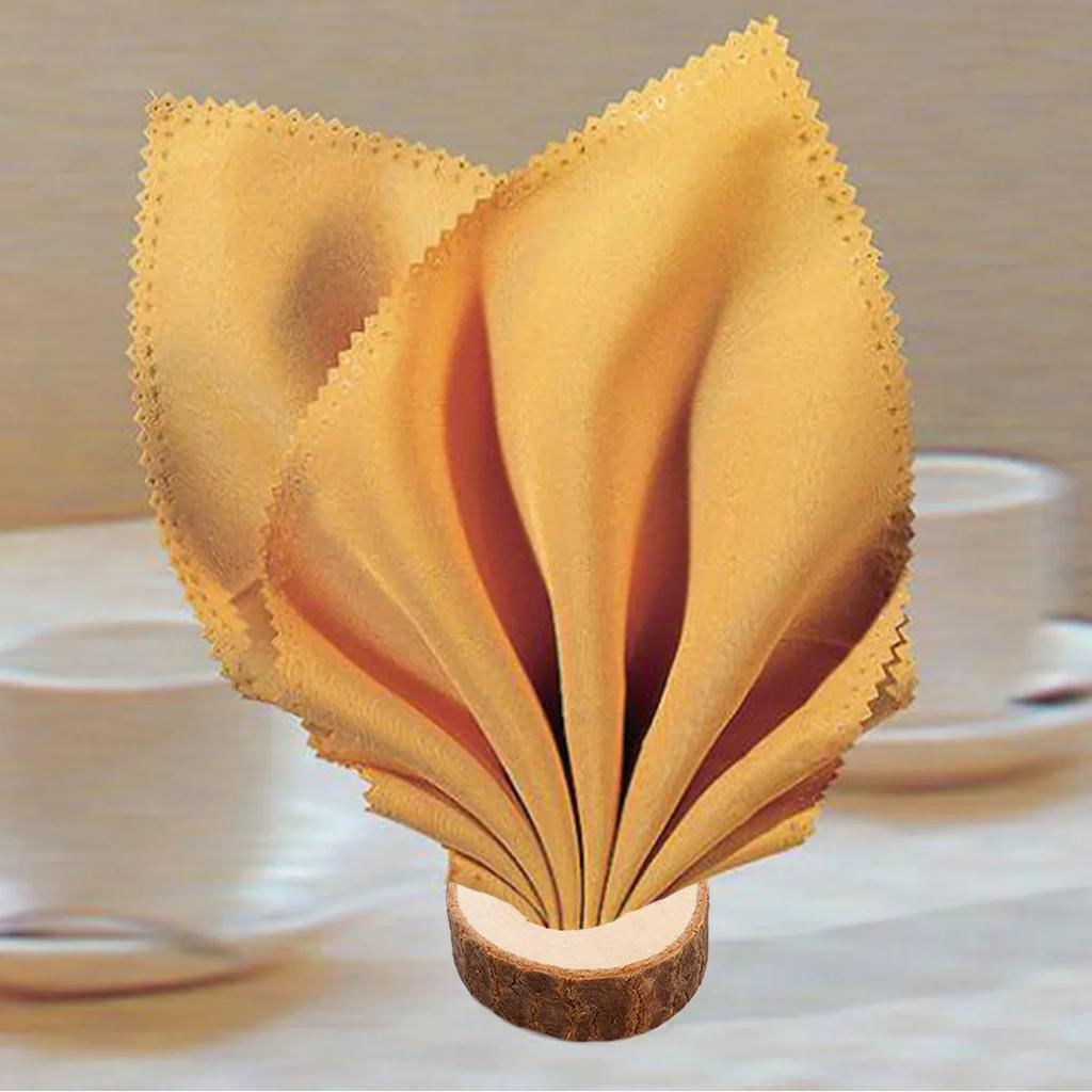 6PCS/Suit Creative Wooden Napkin Rings Party Table Wedding Supplies Decoration Rustic Vintage Bark Stump Craft Ornament