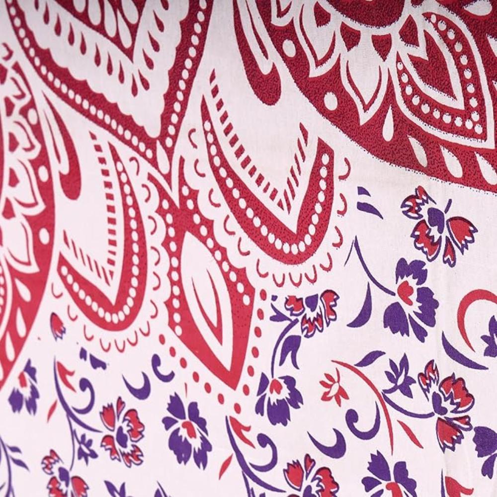 BLESS INTERNATIONAL Beautiful Indian Bohemian Psychedelic Hippie Ombre Window Curtain Panels for Bedroom, Living, Balcony (Pink Red Passion Flower)