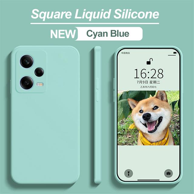Redmi Note 12 Pro Plus Turbo Case Square Liquid Silicone Soft Cover For Xiaomi Redmi Note 12 Turbo Note12 Pro Plus 5G Phone Case