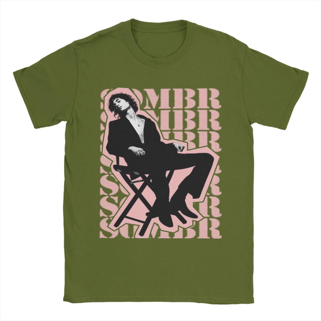 Unisex T-Shirts Sänger Sombr Vintage Reine Baumwolle T-Shirts Kurzarm T-Shirt Rundhals Kleidung Bedruckt