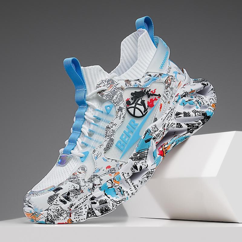 

New fashion casual sports shoes outdoor lightweight versatile dad shoes fly-woven camouflage blade shoes 46