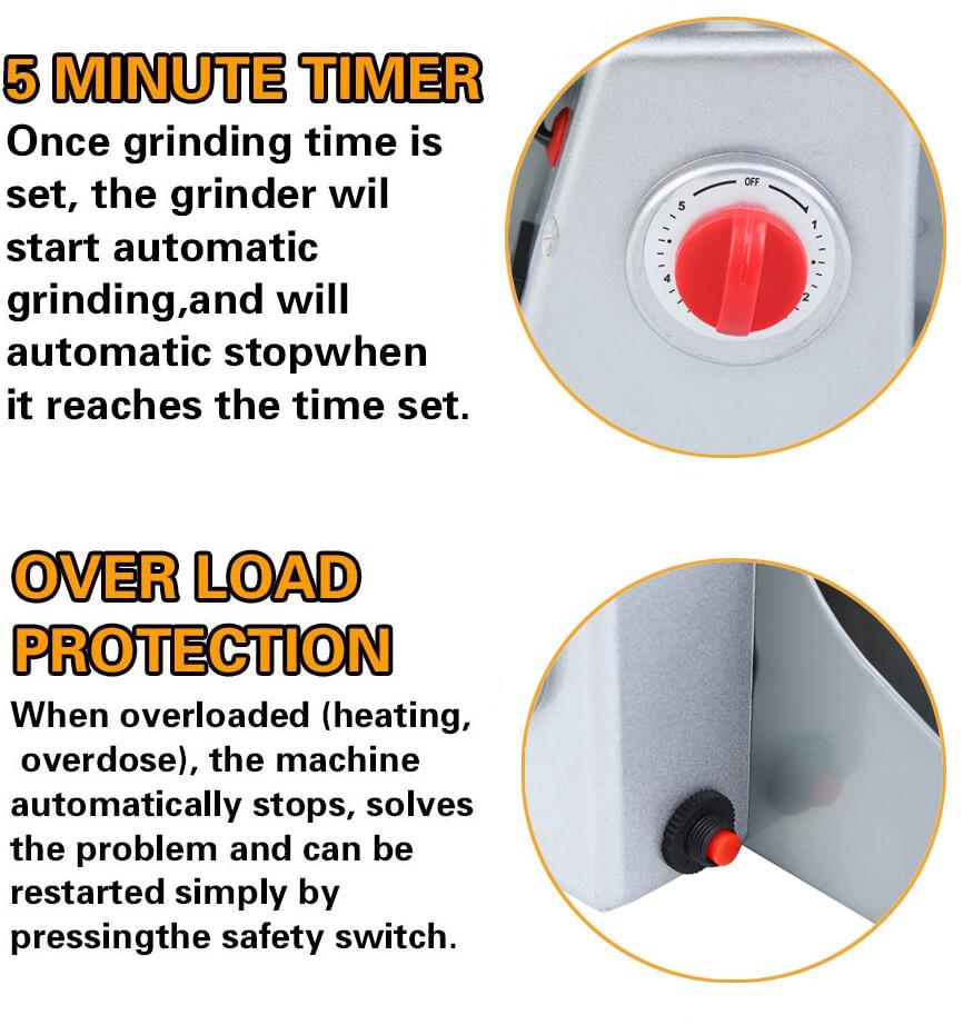 800g/2000g/2500g Electric Grain Grinder Mill, Stainless Steel Spice Herb Mill Dry Food Grinder for Coffee Nut Cereal Corn Seeds