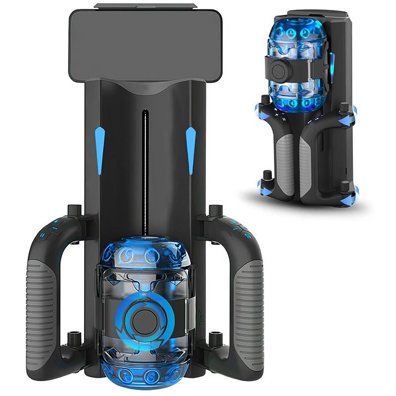 Male Masturbators Adults Sex Toy for Men Hands Free Pocket Pussy with Thrusting Distance Automatic Masturbators with Foldable Handle Blowjob Machine