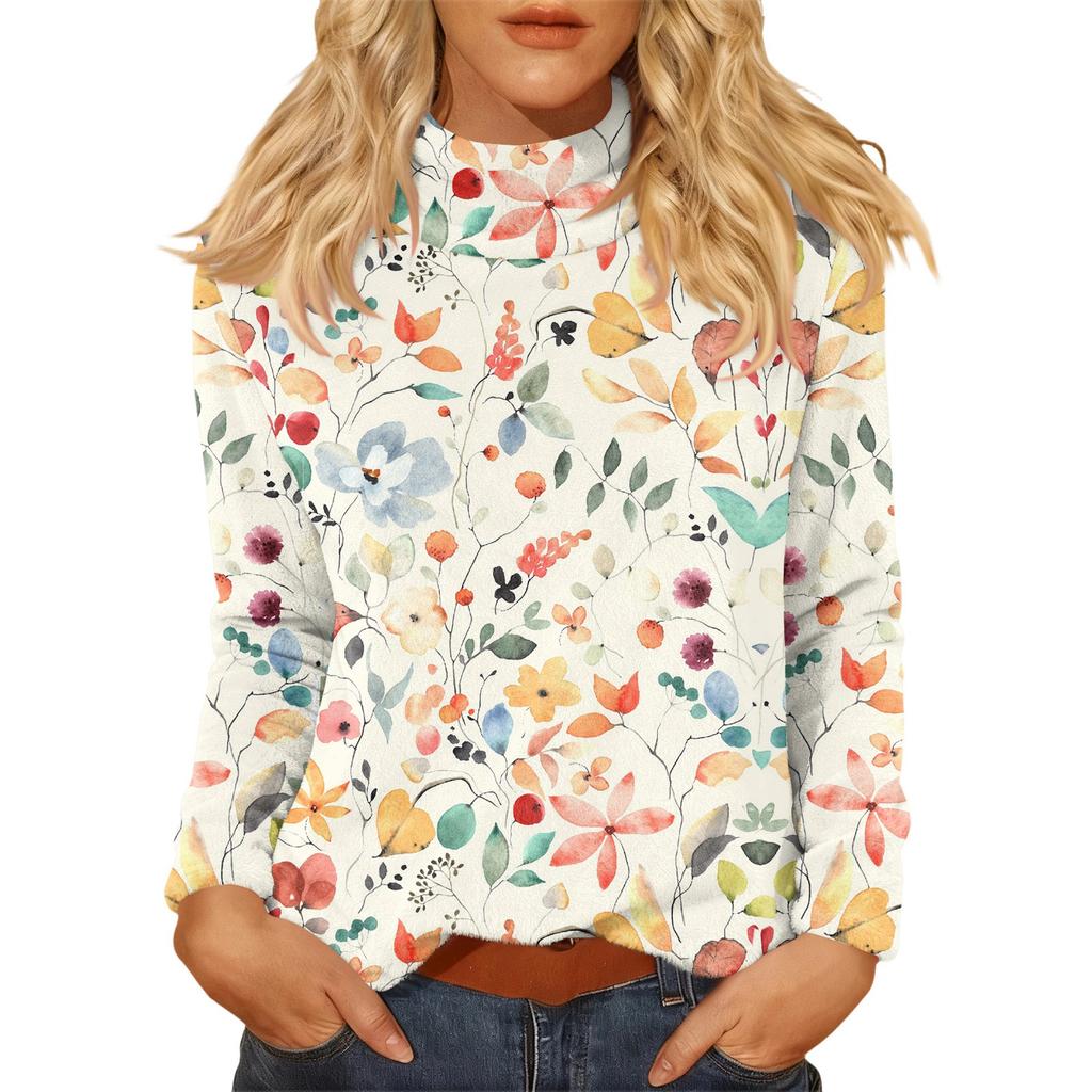 Women's Daily Casual Long Sleeve Mid Collar Top