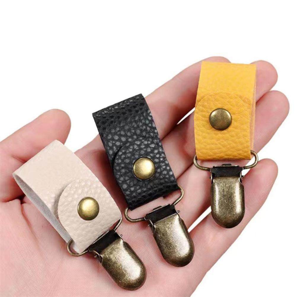 Pocket Hat Clip Cap Retainer Clips for Travel Handbag Hat Clips PU Leather Hat Holder for Outdoor Travel Accessories