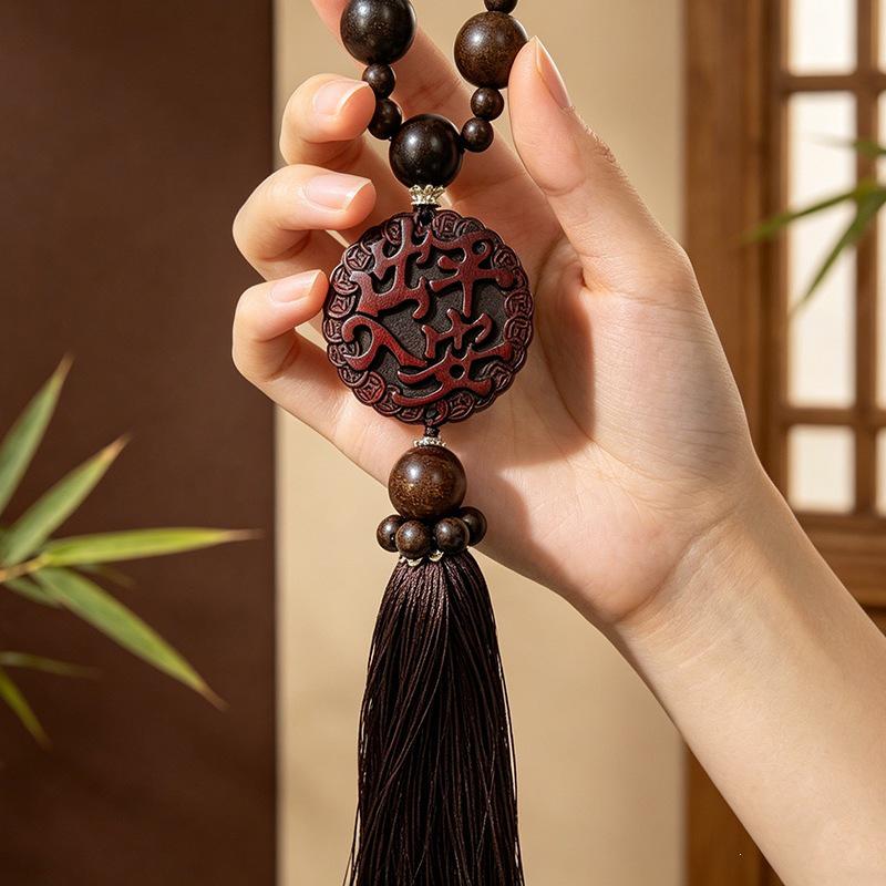 2025 High-End Peach Wood Pixiu Car Pendant for Safe Travels