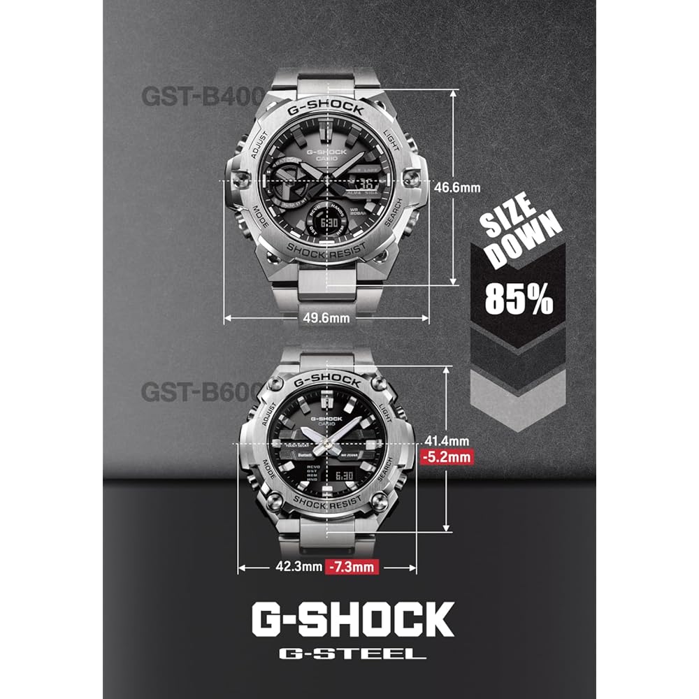 Casio G-Shock G-STEEL Bluetooth Solar Men's Watch GST-B600D-1AJF Silver