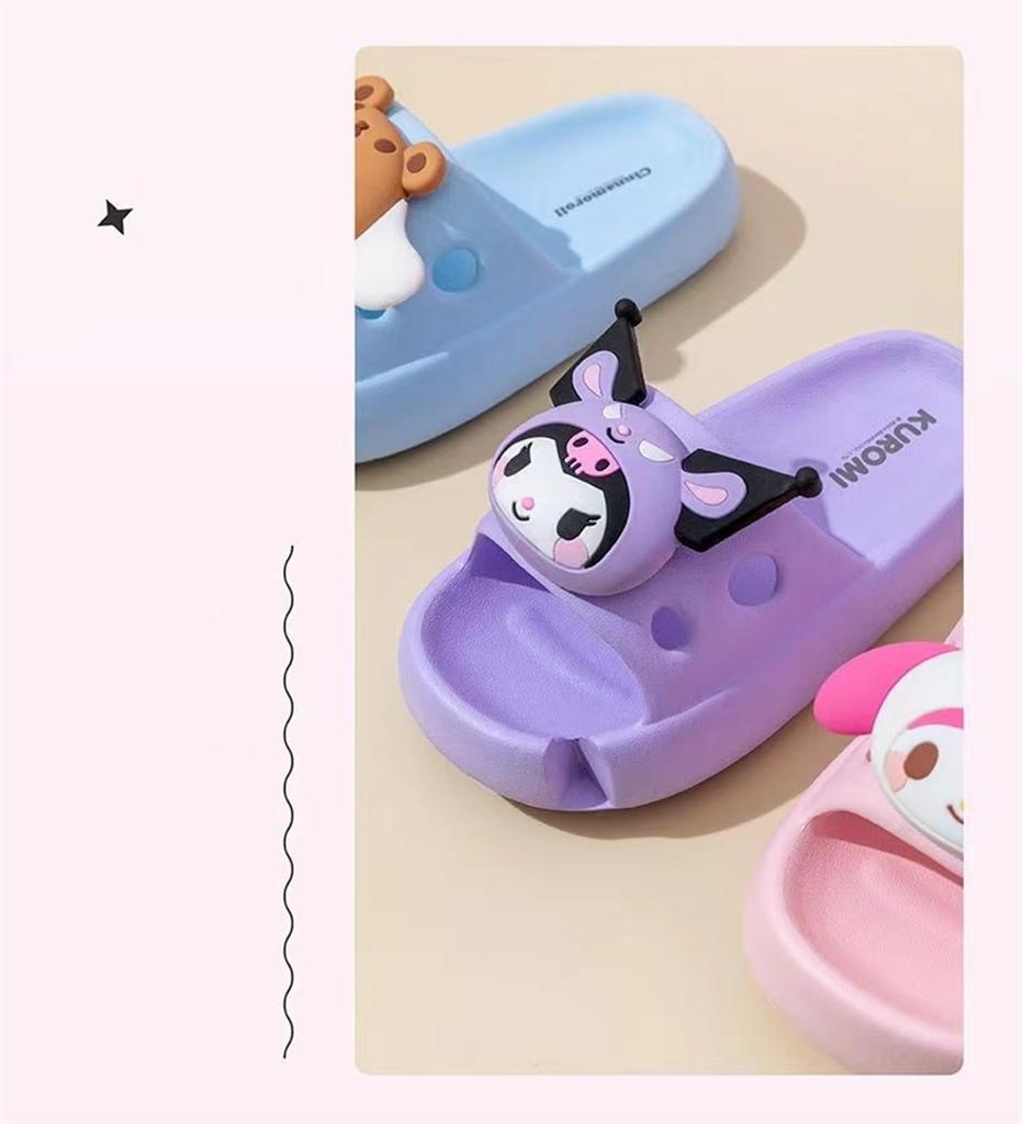 Kuromi Baby Room Stylish Slippers, Sandals, Kids, Shoes, Slippers, Shoes, Indoor, Toilet, Non-slip, Amphibious, Quiet, Girls, Boys, Character, Cute,
