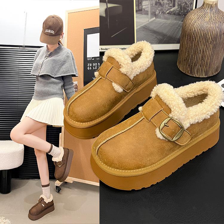 Women's Thick-soled Winter Lightweight Warm Winter Cold Padded Snow Boots Non-slip Wear-resistant Casual Sneakers Cotton Boots Fur Shoes