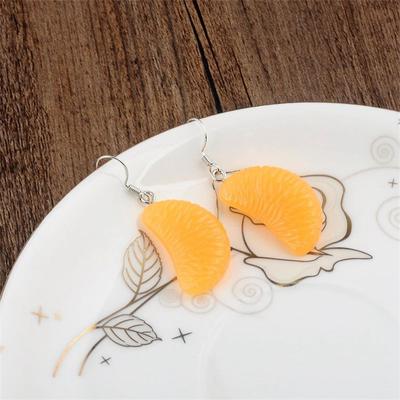 Fruit Earrings Fashion Cute Funny Small Fresh Simple Unique Earrings Orange Petal Earrings