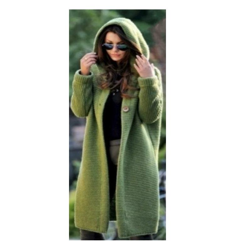 Autumn and Winter Sweaters, Plus Size Cardigans, Knitted Sweaters, Women's Mid To Long Jackets