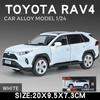 1/24 Scale Toyota RAV4 Off-Road SUV Model Car Metal Diecast Vehicle Simulation Collection Sound & Light Toy for Kids Boys Gift