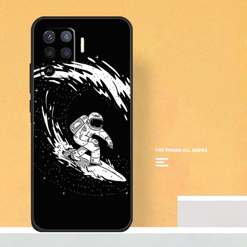 Cartoon Space Astronaut For OPPO A15 A16 A17 A98 A78 A58 A54 A74 A94 A53S A57S A52 A72 A77 A5 A9 A53 A76 A96 Case