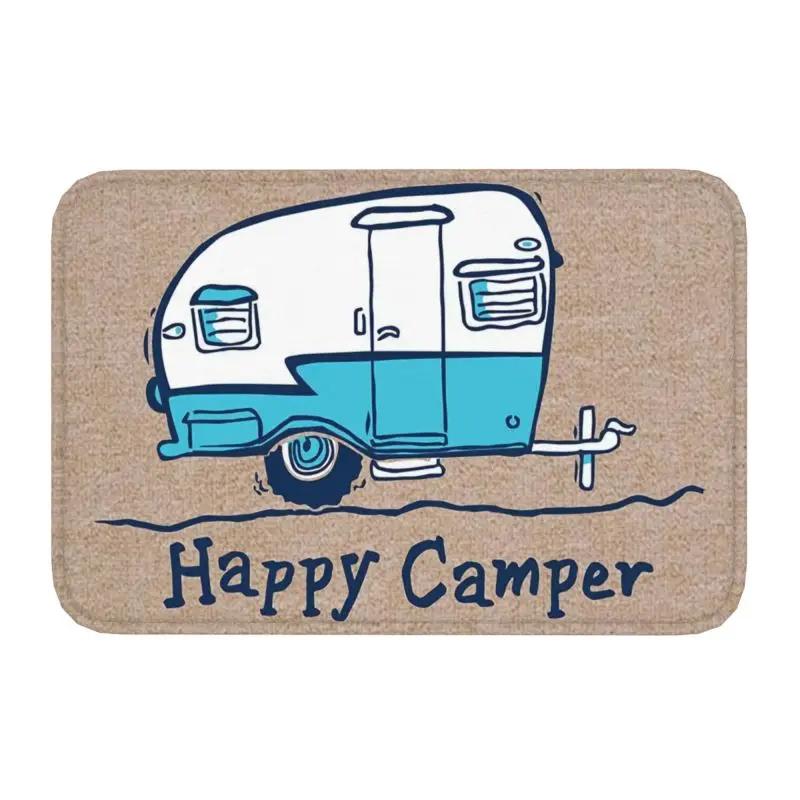Personalized Happy Camper Doormat Mat Anti-Slip Camping Life Bathroom Kitchen Toilet Rug Carpet 40*60cm