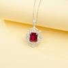 S925 Sterling Silver Ruby Snowflake Pendant Necklace - Elegant and Versatile Design
