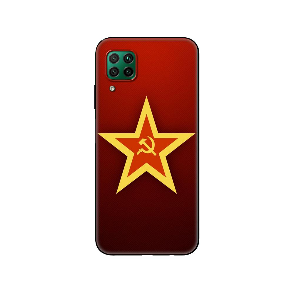 Black Tpu Case For Huawei P30 Lite P30 Pro P40 Case For Huawei P40 LITE E P Smart 2020 Case Cover Soviet Union USSR Grunge Flag