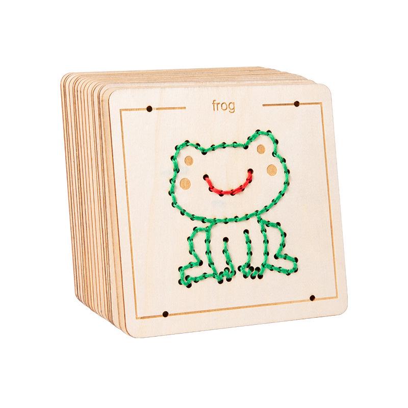 Children's Embroidery and Threading Wooden Toy - DIY Educational Set for Kindergarten