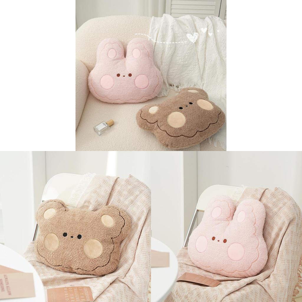 Plush Rabbit Cushion Large Soft Cartoon Backrest For Sofa And Office Comfort