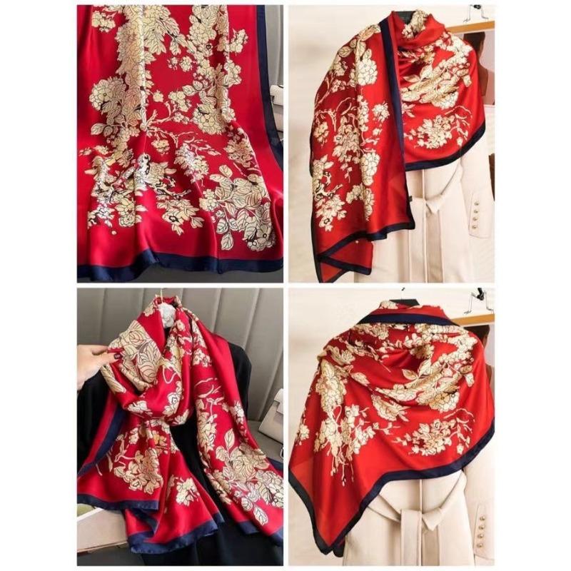 New Style of Beautiful Brocade Scarf for Women's Spring and Autumn Style Fashionable Korean Style with Versatile Style Hangzhou Silk Scarf Shawl