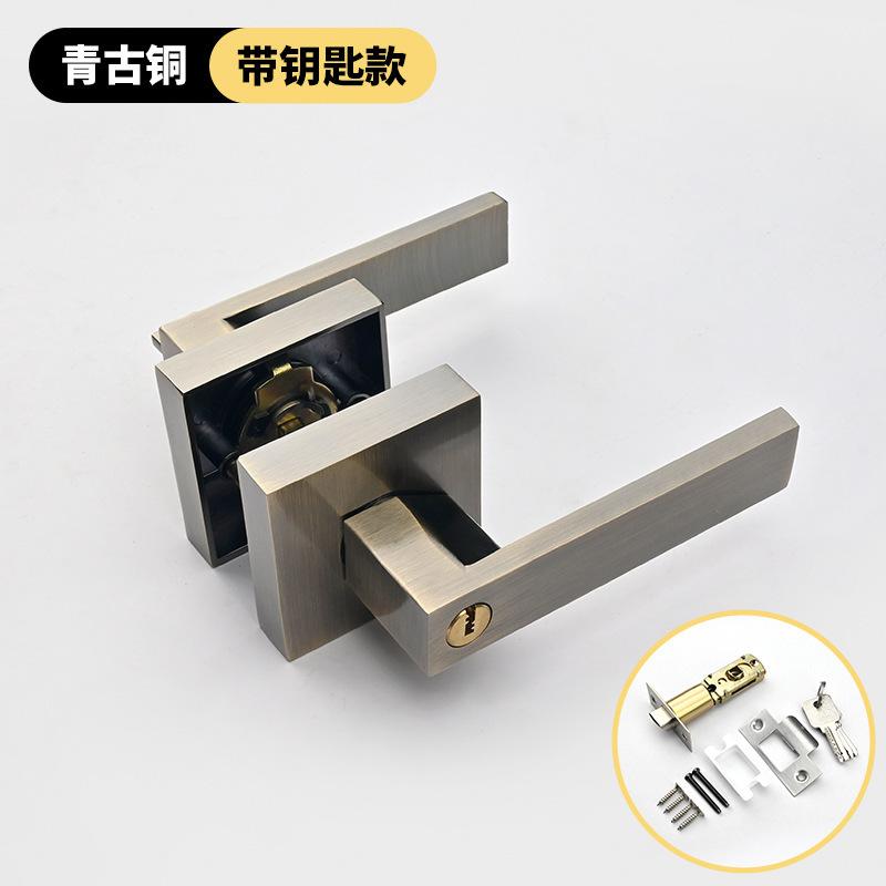 Indoor Bedroom Three Bar Handle Lock, Room Door Lock Handle, Household Universal Lock