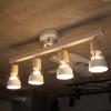 EMOOR Ceiling Light, Cafe Style, 4 Lights, White Wash, Remote Control, LED Bulb Compatible, Adjustable Angle, Timer, Easy Installation