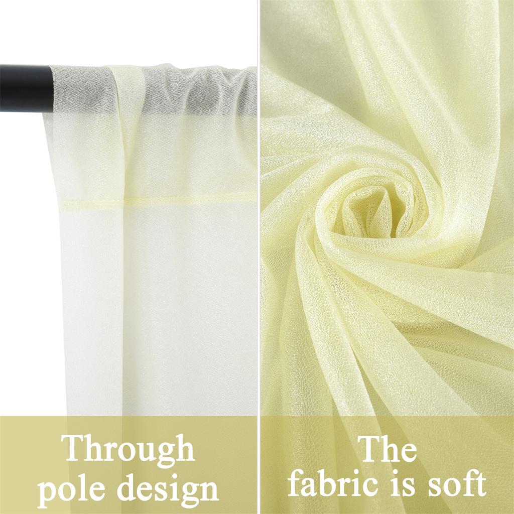 Backdrop Curtain Beige 1.5x2.5m Yarn Durable Backdrop Drape for Wedding Party Photo