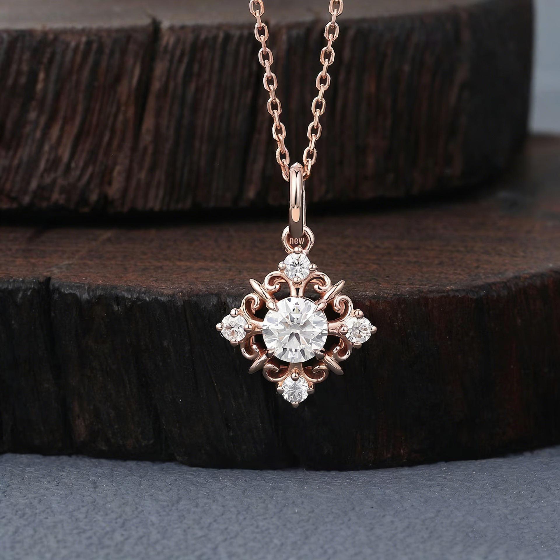 Серебряная S925 Подвеска-ожерелье Цветок ириса - Легкий Люкс Дизайн Цепочка на ключицу 925 Sterling Silver