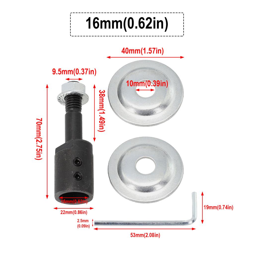 1 Set Spindle Adapter For Grinding Polishing 5-16mm Shaft Motor Bench Grinder Grinding Wheel Connecting Shaft Spindle Adapter