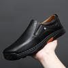 Fashion Genuine Leather Cow Work Mens Shoes Handmade Soft Cow Leather Casual Men Loafers Fashion Thick Sole Male Footwear Black Brown