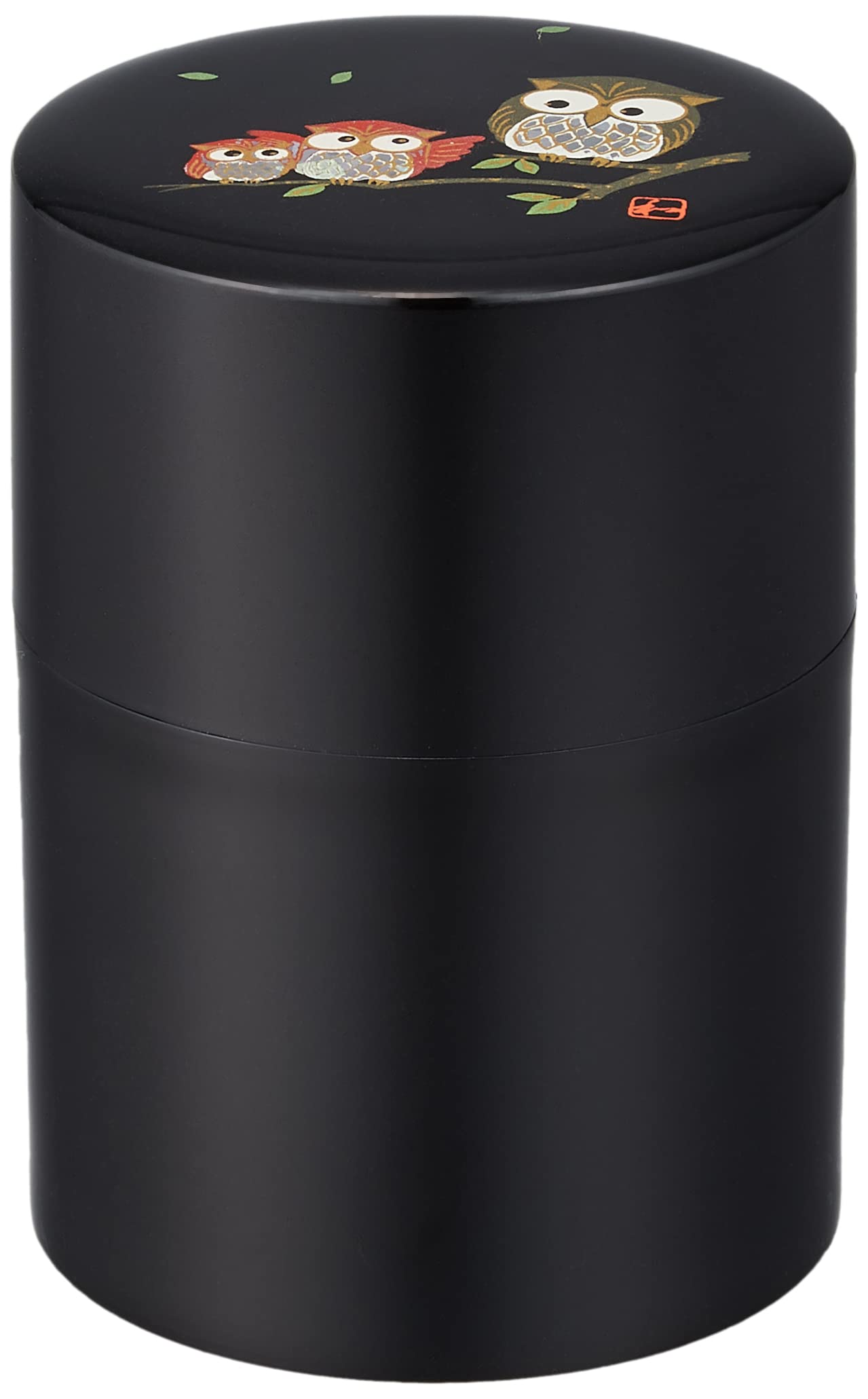 

Nakatani Brothers Company Yamanaka Lacquerware 2.0 Princess Tea Caddy Black Fukurou (Fukurou) 33-4806 -