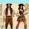 Halloween Pirate Cosplay Costume Set For Men Women With Polyester Fabric For Themed Parties