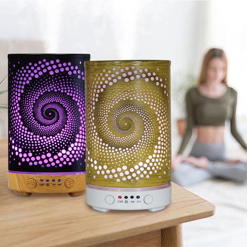 100ml Ultrasonic Cool Mist Humidifier Essential Oil Diffuser Room Moisture Control Auto Shut-Off with LED Night Lights