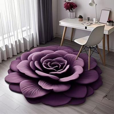 Yousheng Floor Mat 3D Flower Design Anti-Slip Bottom Door Mat Living Room Bedroom Bathroom Kitchen Absorbent Mat